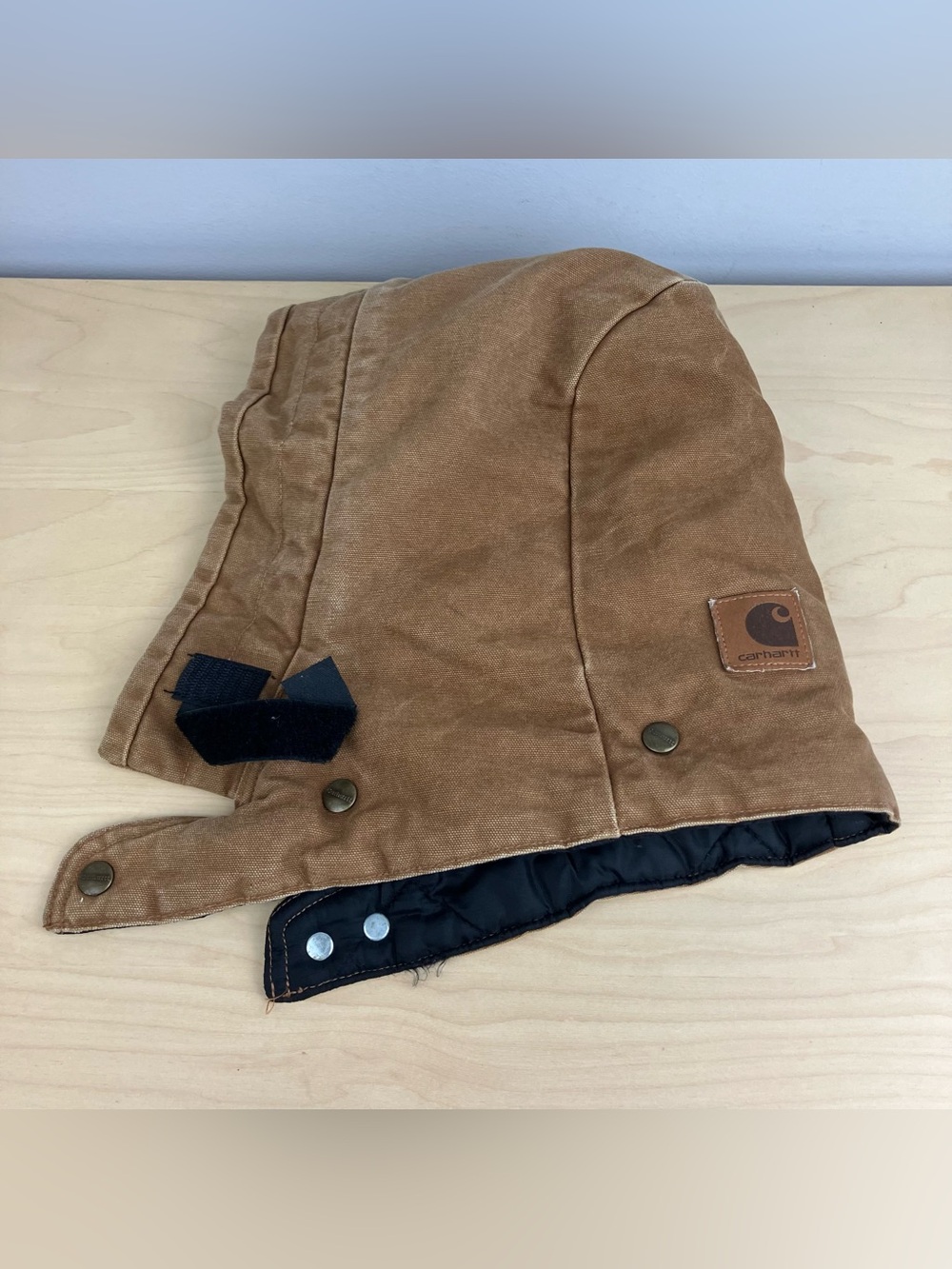 Carhartt Detachable Snap-On Hood Men's One Size Brown Canvas Quilted A148 BRN. I